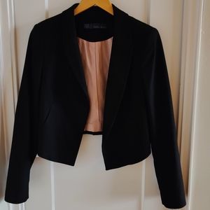 Zara Cropped Blazer with Blush Pink Lining